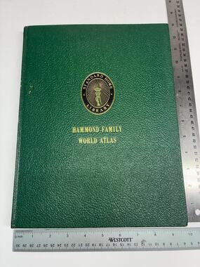 1968 Hammond Family World Atlas Volume 1 Vintage World Maps Green Gold Hardcover